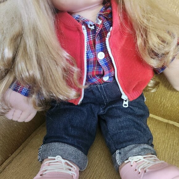 Playskool Doll 18" Tall Vintage 1986 Strawberry Blonde Hair Blue Sleepy Eyes - Picture 4 of 11